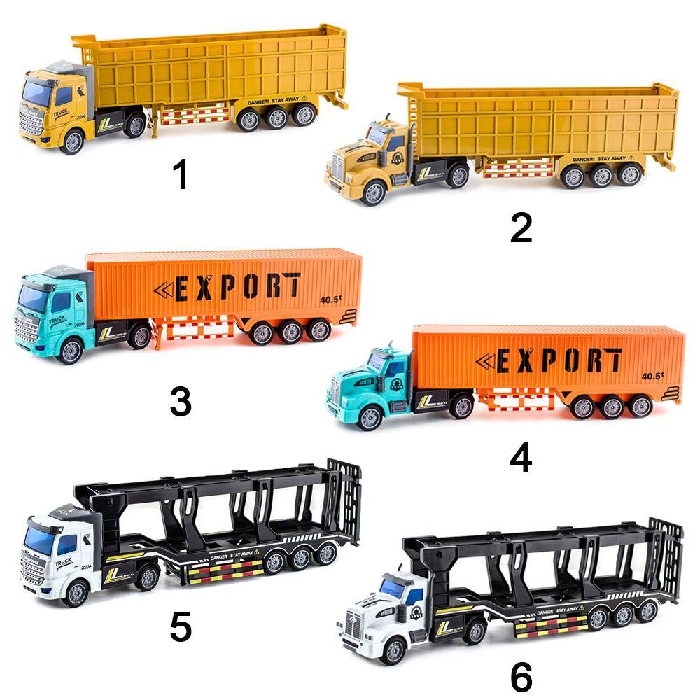 Kid Model Alloy Car Carrier Truck Diecast Pull Back Car Funny Truck Assembled Model  Gift Toys