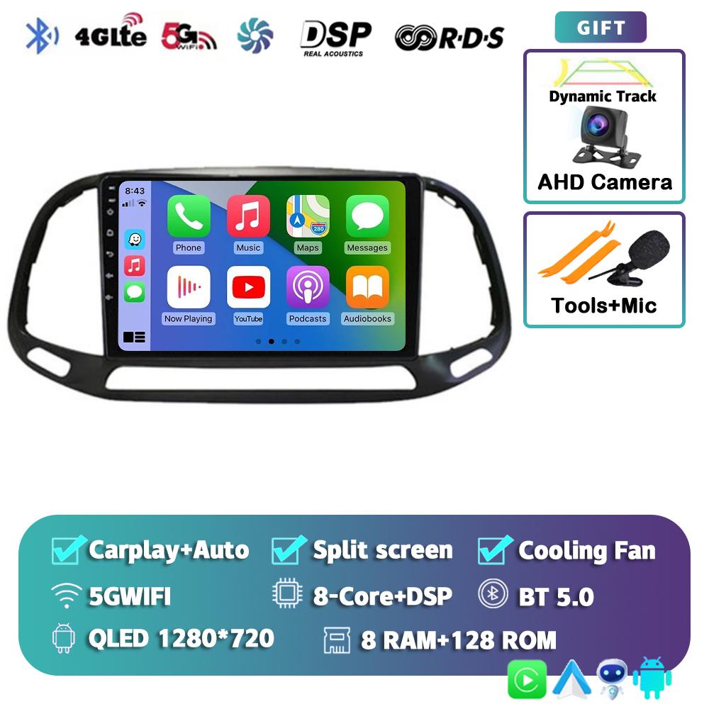 Android 14 Carplay Auto Car Radio For Fiat Doblo 2015 2016 2017 2018 2019 Multimedia GPS Video Player Navigation Stereo 2din DVD