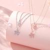 [K.L.Y] Women's Popular Cherry Blossom Necklace, Sterling Silver 925, High-Quality Pink Zirconia, Hypoallergenic, Double Strand Necklace, 18K Pink Gol