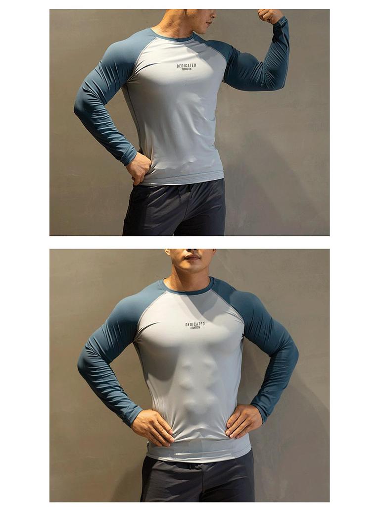 Men's Quick-Dry Long-Sleeve Fitness Tops - Elastic, Breathable, Warm Base Layer