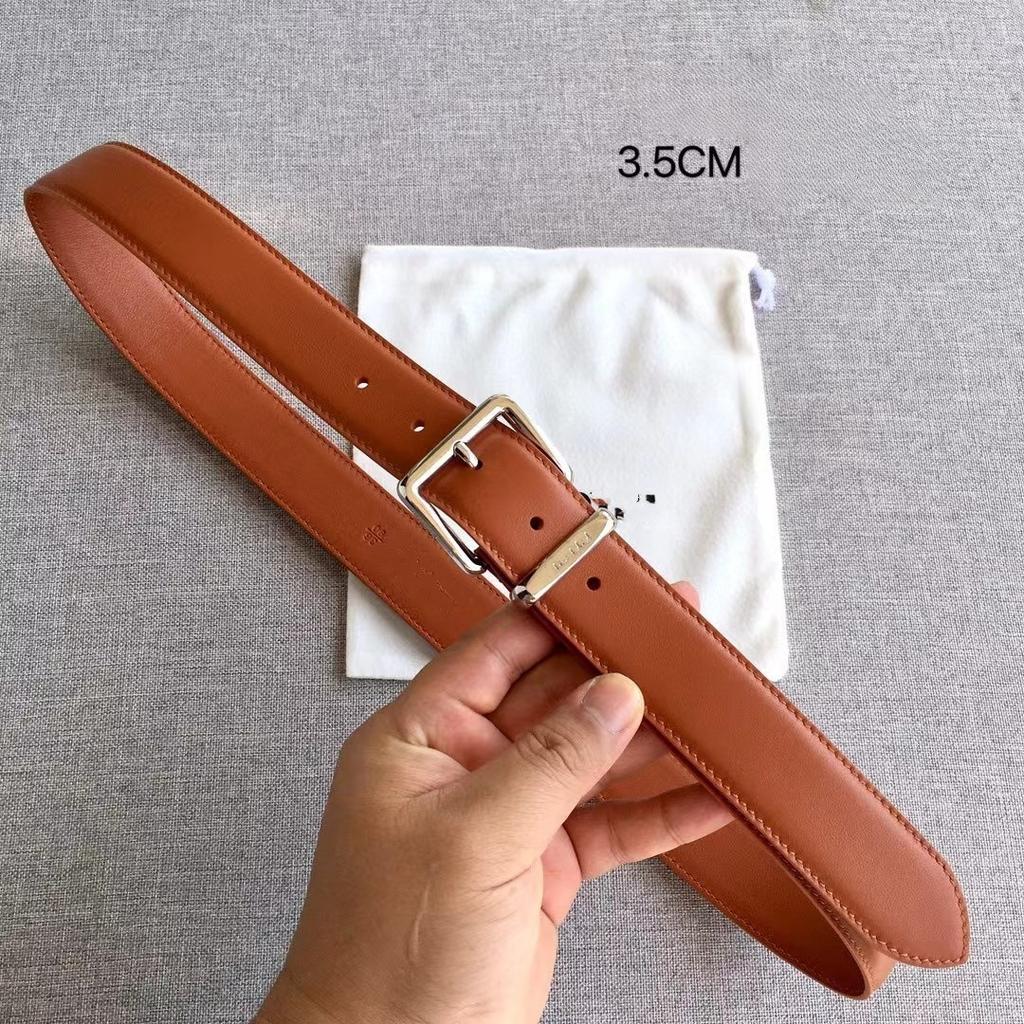 New 3.5cm high-quality first-layer cowhide MIU belt decorative buckle with jacket pants leather belt