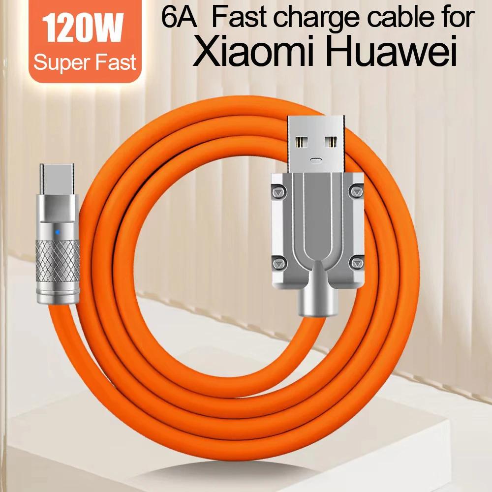 120W Type C Cable 1M PD USB C Data Cord 180° Rotation Elbow High Speed Fast Charging Line Wire for Huawei Samsung S24 Xiaomi 15