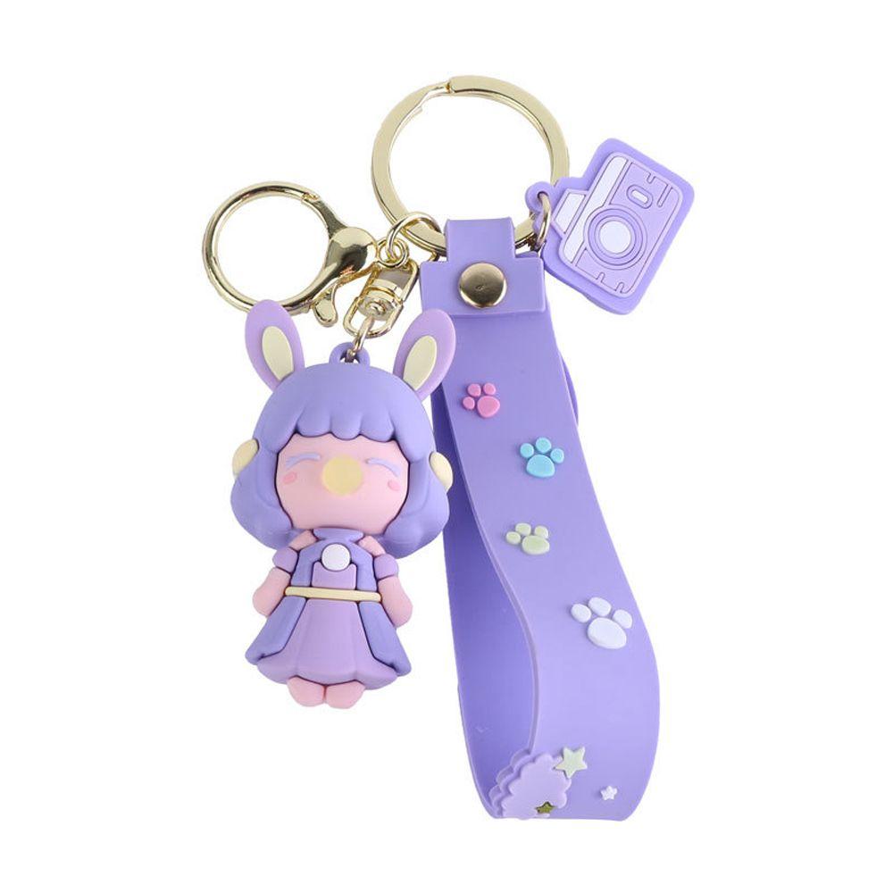 

Bubble Blowing Princess Doll Wristband Key Chain Bubble Princess Keychain Bag Pendant Car Key Ring фиолетовый