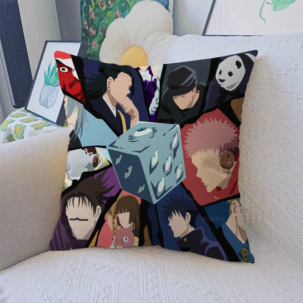 Japanese Manga J-Jujutsu K-Kaisen Pillow Covers Cartoon Sofa Decorative Home Double-Sided Printing Plush Cute Cushion Cover