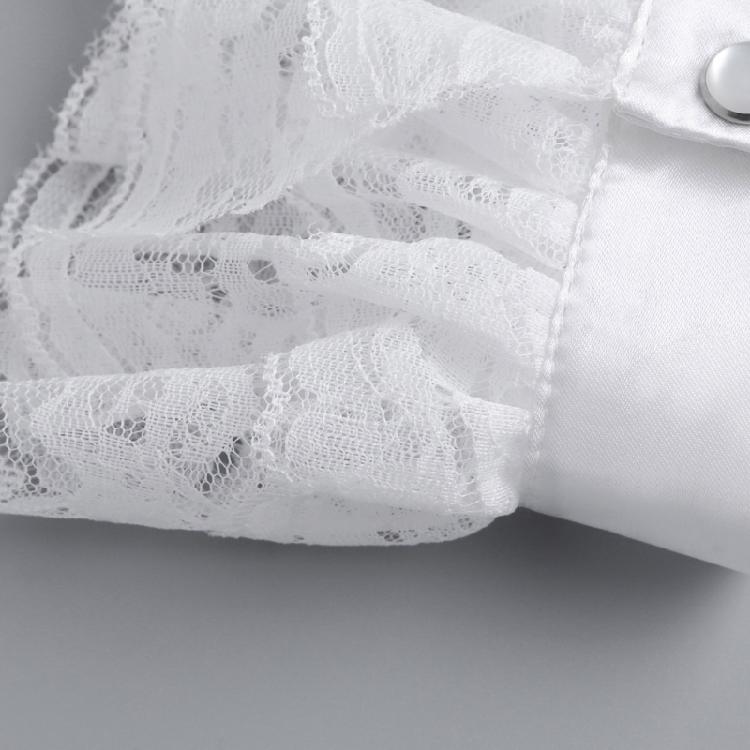 Delicate Double Layer Lace Detachable Collar And Removable False Sleeve Set For Blouses Dresses Adjustable Tie Design