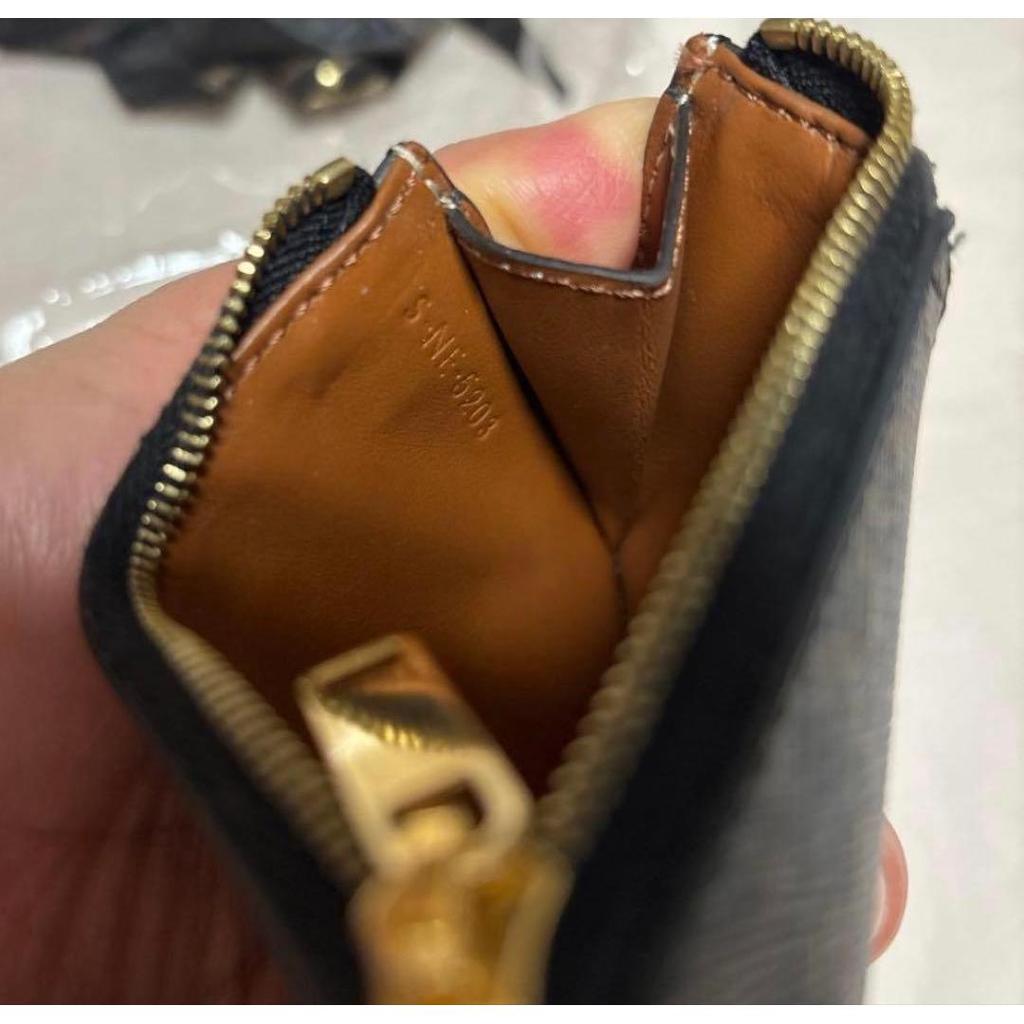Used CELINE Triomphe Canvas Lambskin Card Holder