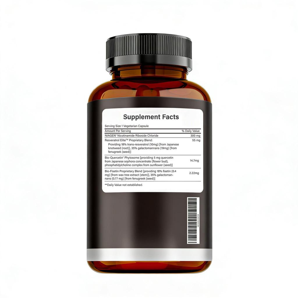 Premium Supplements NAD+ Resveratrol Support Cellular Energy, Anti-aging, Antioxidant Effects, and Promote Cardiovascular Health.