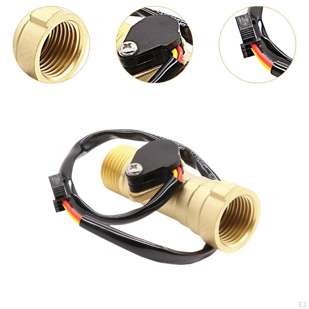 Brass Water Flow Sensors Hall Effect Meter Rustproof Multipurpose Dn15 Copper Shell Internal
