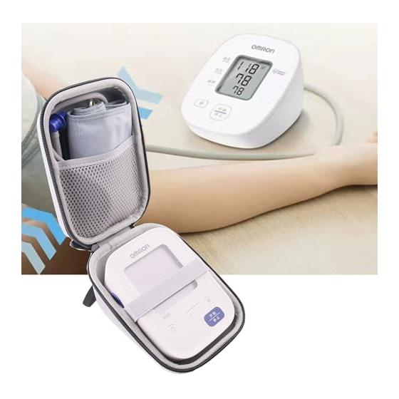 Compatible with Storage Case (Omron) Omron HCR-7104/HCR-7004/HEM-7102 Upper Arm Blood Pressure Monitor Storage Case (Small (Gray))