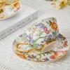 English Porcelain Coffee Mug and Saucer Floral Water Cup Creative Afternoon Tea Flower Tea Cup Home Breakfast Mug Birthday Gift