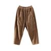 Retro Artistic Style Personality Pocket Corduroy Versatile Casual Harem Trousers for Women