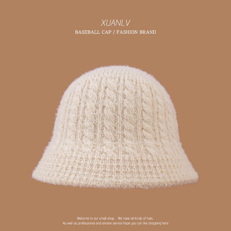 

Жіноча зимова в язана шапка Вовняна рибальська шапка Осіння нова шапочка-біні з короткими полями Шапка-біні для дівчаток Тепла повсякденна шапка 56-58cm бежевий