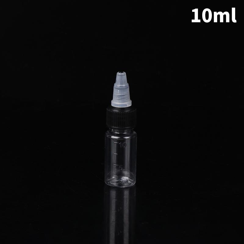 Refillable Hair Dye Bottle 10/20/30/50/100ml Twist Top Cap Squeeze Container with Graduated Scale for Tattoo Ink Pigment