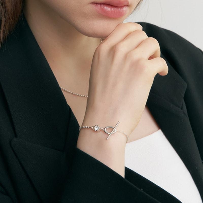 UNI.J [Everyday]Unbal Stilla T.O Silver Bracelet Ib328