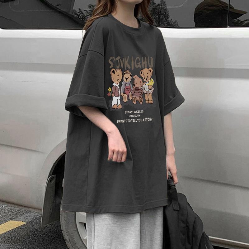 

Хлопковая футболка с коротким рукавом, женский летний свободный топ