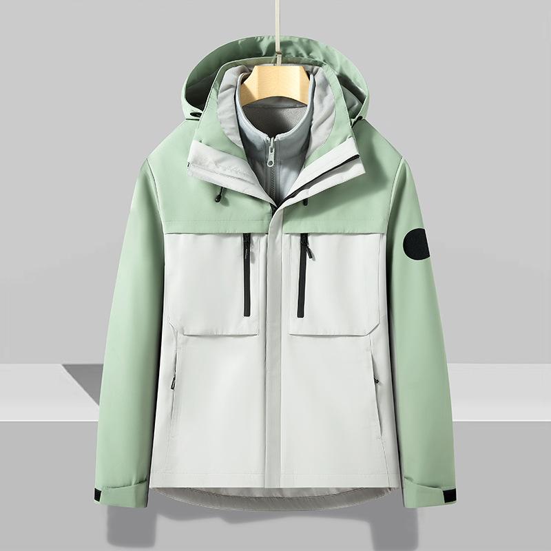 Couples Outdoor Three-in-one Jacket Fleece Liner Waterproof Detachable Coat Outdoor Mountaineering Ice Climbing Man In Autumn and Winter
