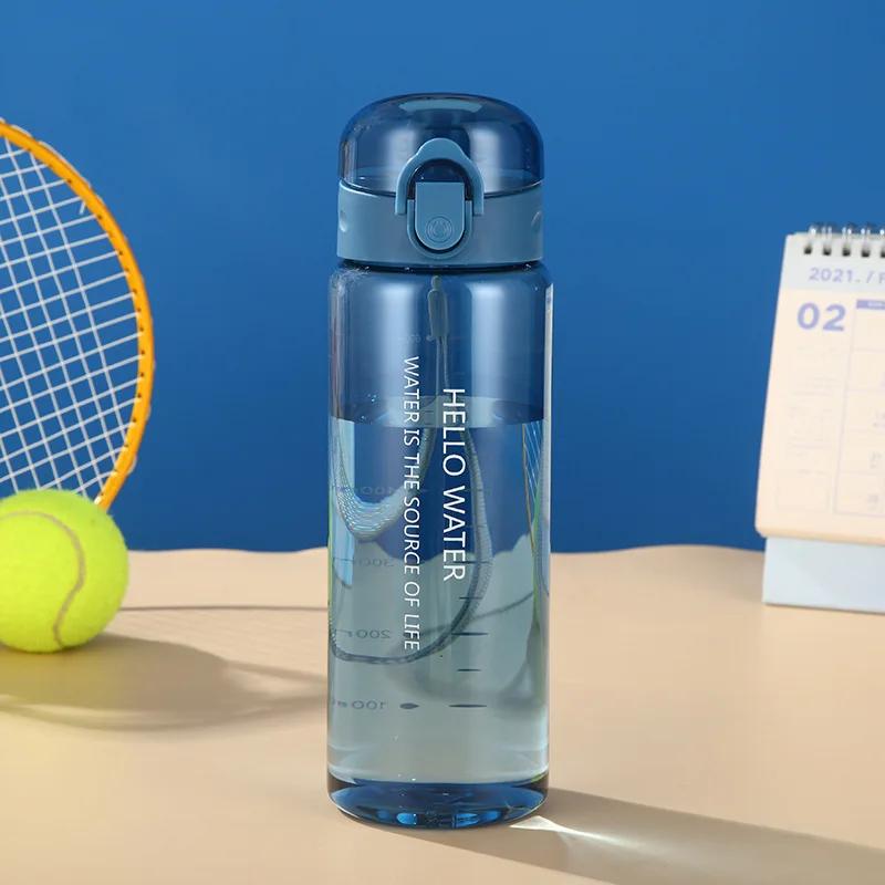 Large Capacity Plastic Water Bottle Transparent Portable Sports Travel Coffee Milk Tea Cups Leakproof Drinking Frosted Bottles