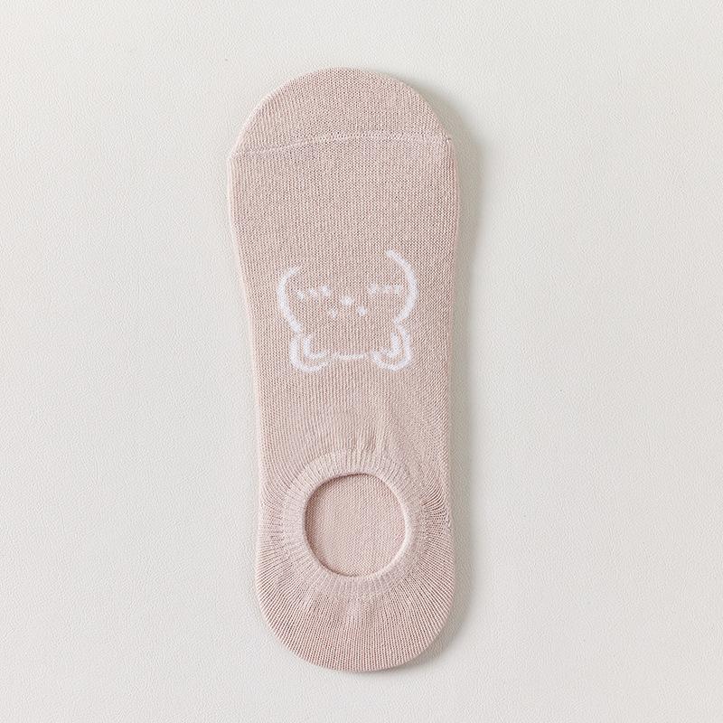 Female Spring and Summer Thin Cartoon Cute Invisible Silicone Non Slip Do Not Fall with The Boat Socks