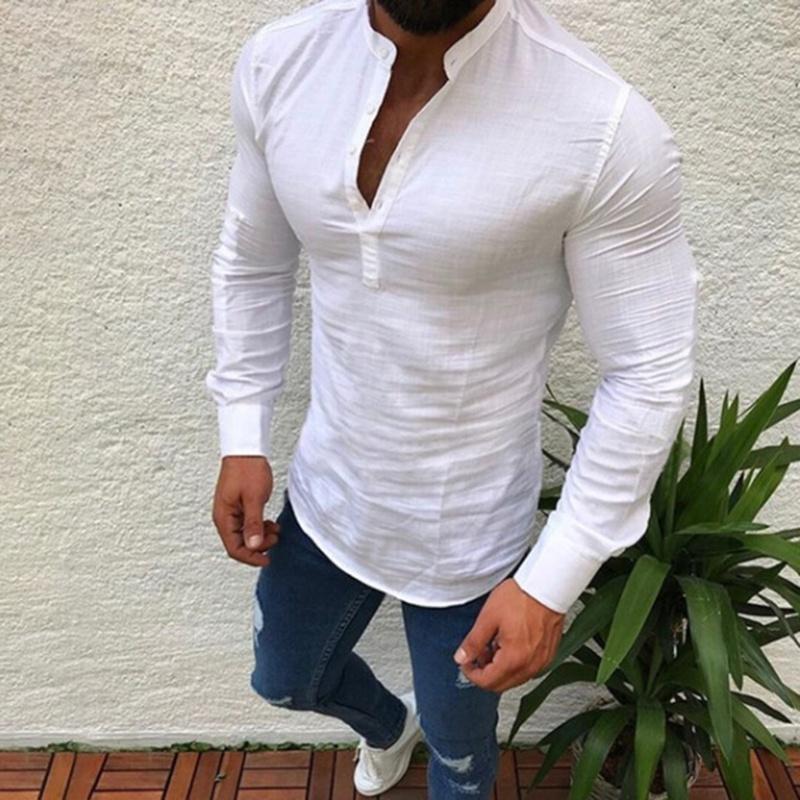 Versatile Men's Slim Fit V Neck Long Sleeve Muscle Tee T-shirt Ideal For Any Occasion