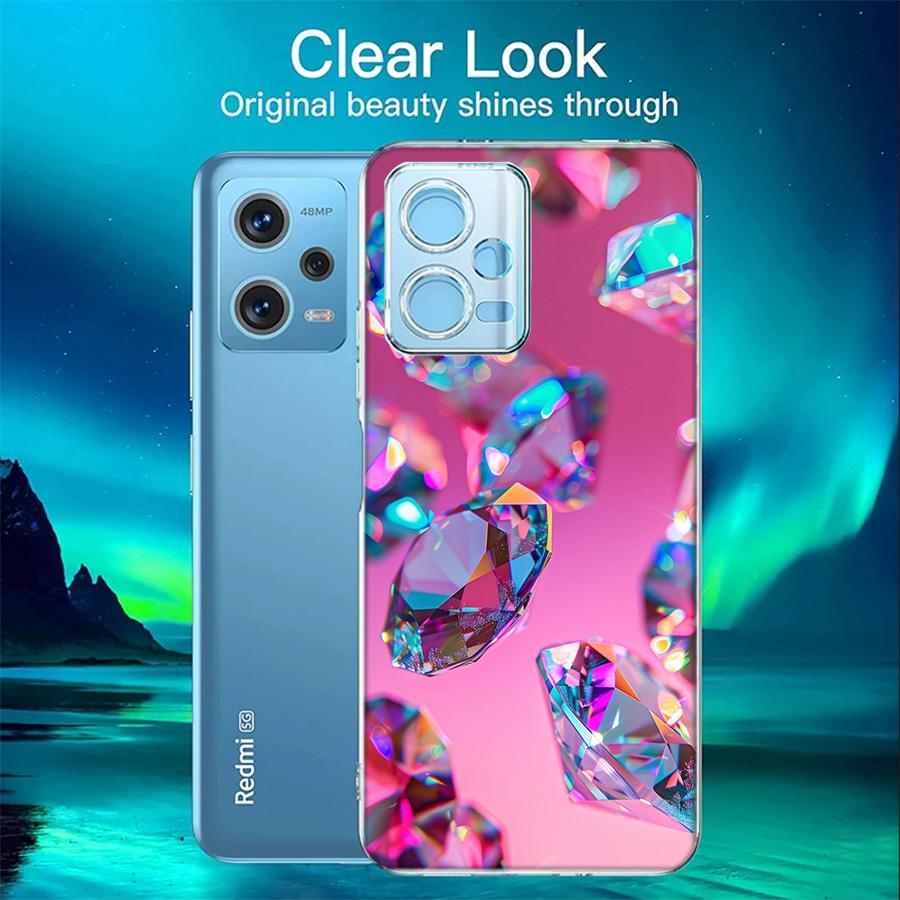 Shining and Dazzling Diamond Gemstones Phone Case For Redmi 12 13C 12C 15C 9 10 10C Note 13 Pro Plus 14 15 Pro 9T 9C 9A TPU Soft