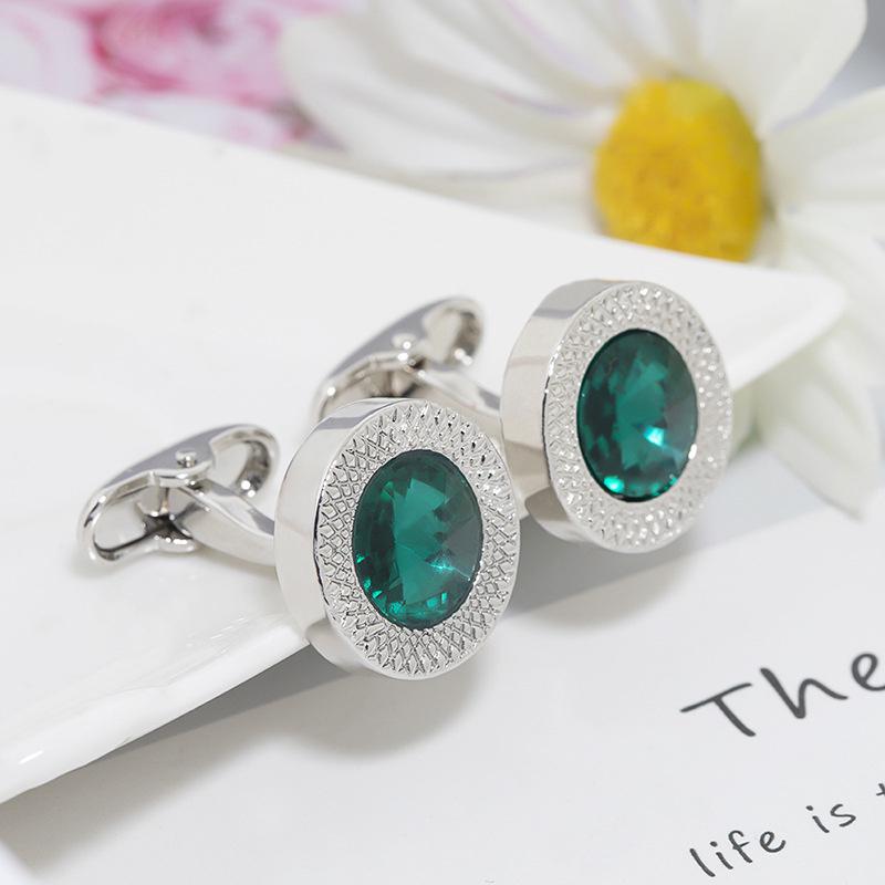 

Stylish French Round Cufflinks Cufflinks Set For Men Women Tuxedo Shirt Studs Fits Business Wedding Party зелений