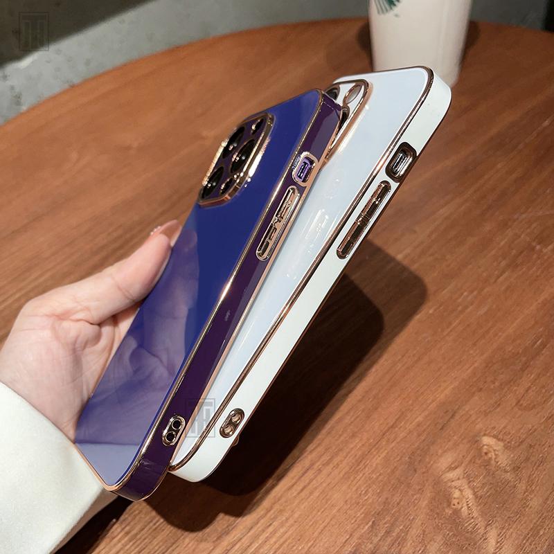 Luxury Plating Soft Silicone Case For iPhone 15 14 11 12 13 Pro Max Mini Plus Antiskid Fashion Protect Shockproof Cover Cases