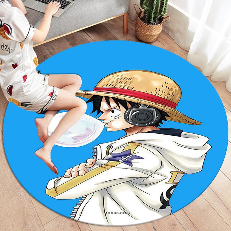Luffy D Round Area Rug Carpet Rug For Living Room Bedroom Sofa Playroom Decor Nonslip Floor Mat