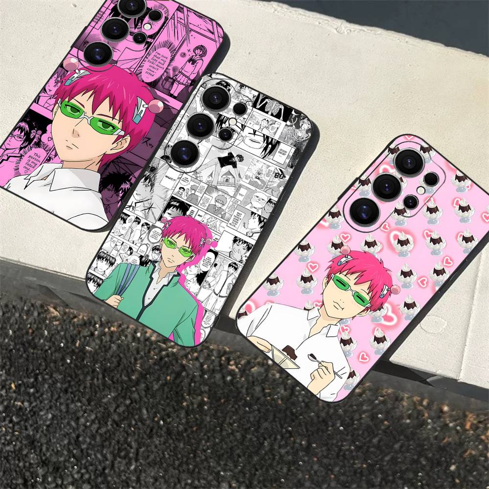 Cute Kitty Boy Saiki Kusuo Phone Case For Samsung S 24 Fe 25 Ultra Plus 20 Lite 21 30 22 23 24 22 Ultra 5G Fundas