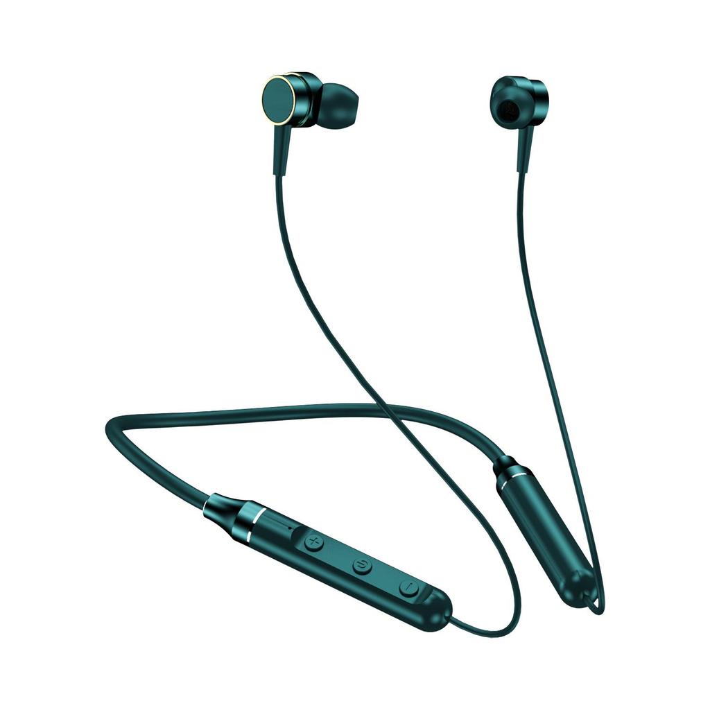 New Neck-Hanging Bluetooth Wireless Sports Earphones with In-ear Magnetic Silicone Design