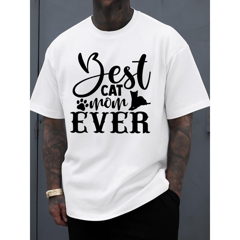 

Европейский размер Лучшая кошачья мама на свете Футболка для мужчин Белая Короткая 2026 Стильная Летняя Верхняя одежда Повседневная и для выходных Удобная Свободная Футболка S белый
