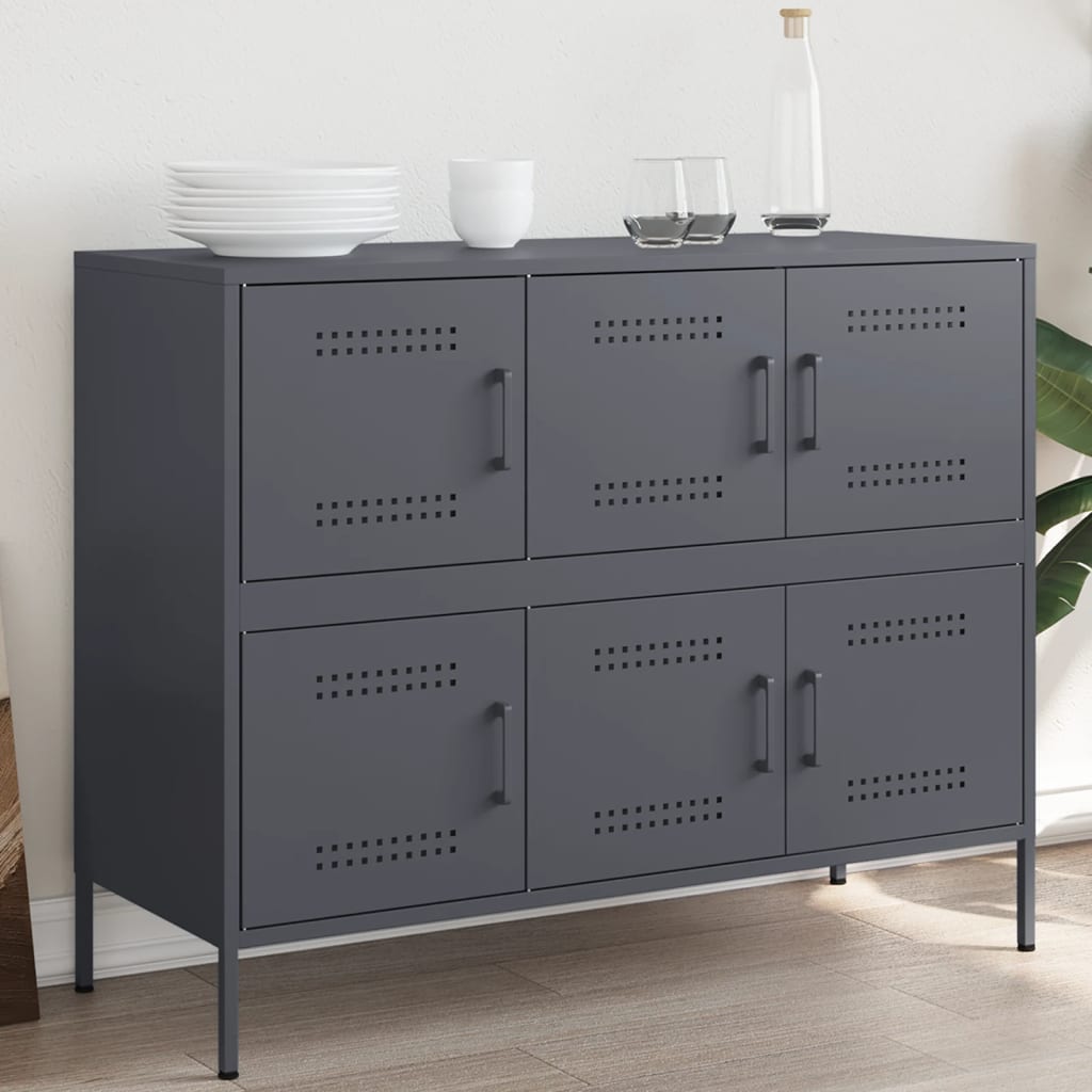 Sideboard Anthracite 100.5 x 39 x 79 cm Steel