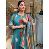 Indian Bollywood Ethnic Salwar Kameez Pakistani Cotton Kurti Palazzo Dupatta Set