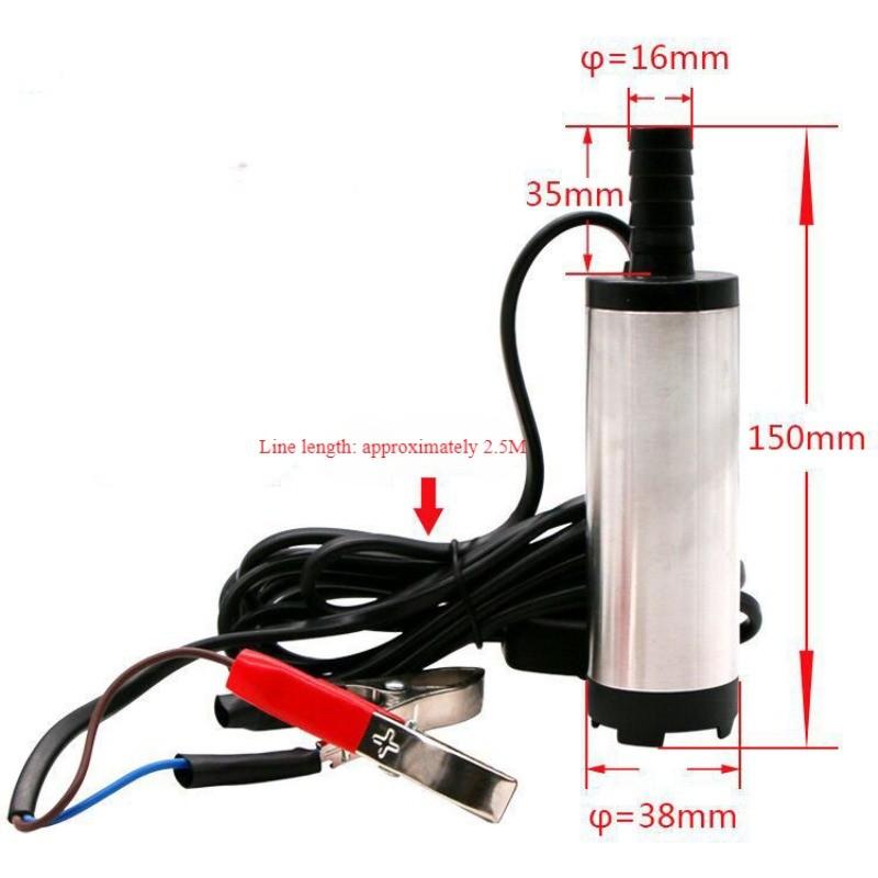 

12V/24V Handheld DC Electric Fuel Pump Portable Oil Extraction Pump Stainless Steel Miniature Refueling Pump
