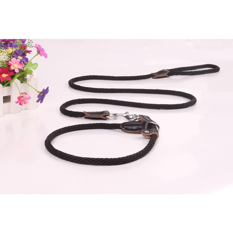 Pet Supplies Dog Chain Nylon P Chain Dog Leash with Dog Leash Sewn Leather Dog Leash