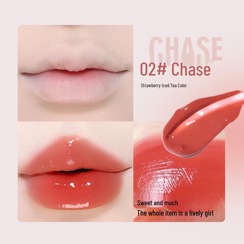 NOVO6125 Water Light Bright Ribbon Lip Glaze: High-Shine, Ice-Transparent, Glass-Like Melting Lips.
