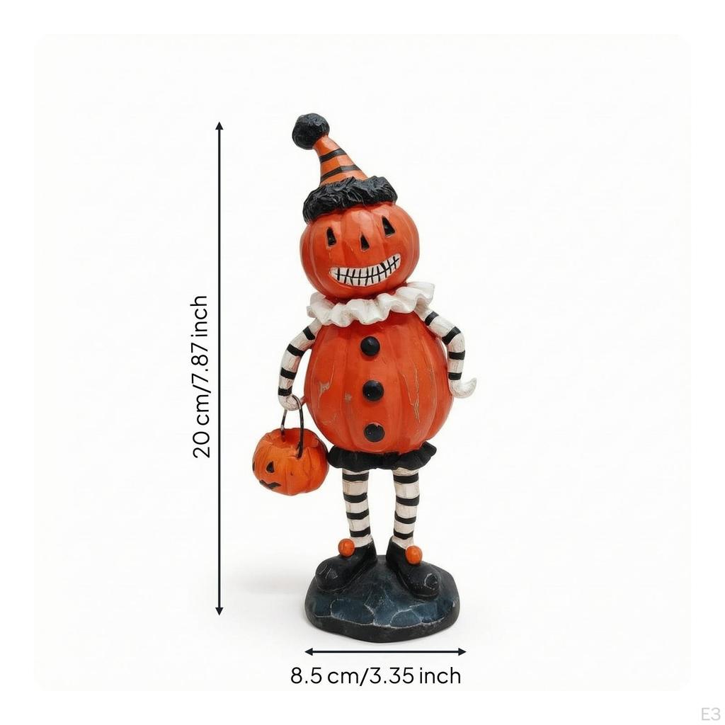 Resin Figurine with Base HalloweenThemed Character Sculpture HandPainted Tabletop Display Piece for