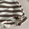 Korean Style Girls' Striped Long-Sleeve T-Shirt - Trendy Toddler Casual Top for Spring & Autumn 2025