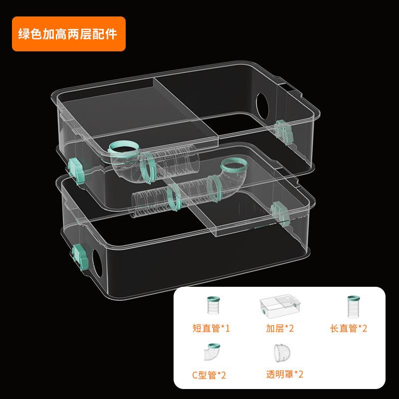 Large Hamster Cage Three Levels Raised Acrylic Transparent Habitat Spacious Pet Villa DIY Luxury Tunnel Hamster Playground