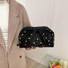 Trend Studded Women's Luxury Clutch Leopard Print Magnetic Clasp Clip Bag Designer High-end Cloud Bag Dinner Lipstick Coin Purse
