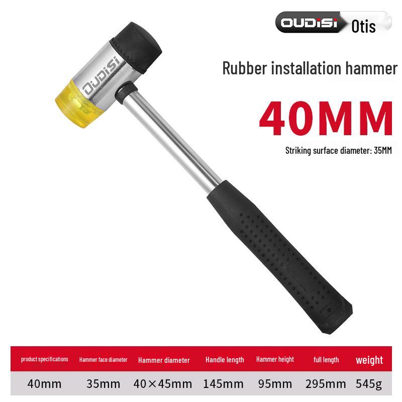 Rubber Hammer for Tile Installation: Multi-Functional Mallet with Large and Small Sizes for Tapping and Dyeing Tasks.