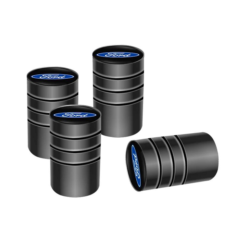 Car Sticker 4Pcs Car Metal Wheel Tire Valve Air Stem Cap For Ford S MAX Ranger Focus Fiesta Mondeo Kuga Mustang Escort KA Ecospo