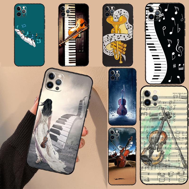 Violin Piano Case For Oppo A5 Pro A15 A17 A57 A77 A18 A38 A58 A78 A98 A96 A76 A16 A94 A74 A54 A40 A60 A80