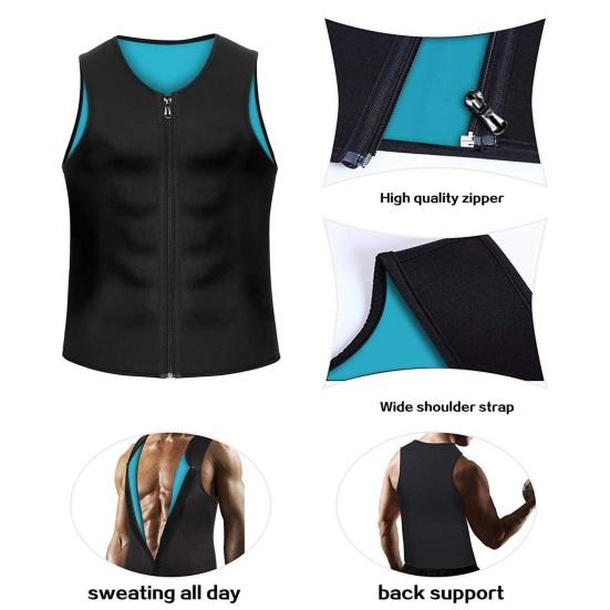 Men Fitness Vest O-neck Sleeveless Zipper Placket Protection Vest Muscle Defining Vest Safety Pullover Tank Tops