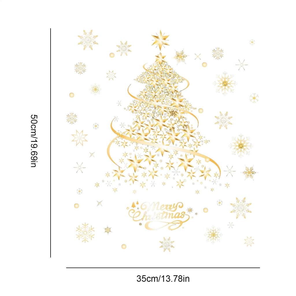 Weihnachtsfensteraufkleber 2 Bögen Party-Aufkleber 13,7 x 19,6 Zoll Statische Weihnachtsbaum Saisonale Fenster-Haftsticker für Zuhause Party Glas