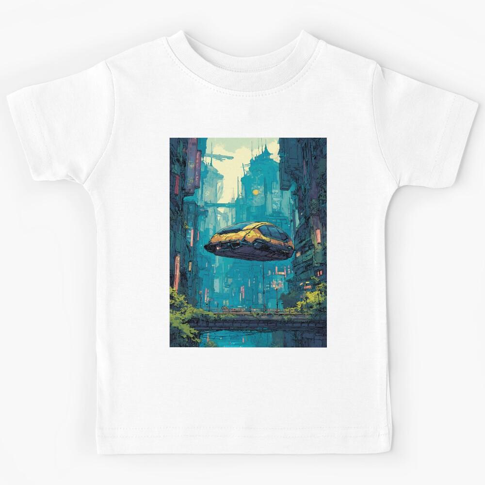 The Yellow Pod Commute - Flying Car Kids T-Shirt 130