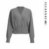 ELLASSAY Women's V-Neck Knit Cardigan