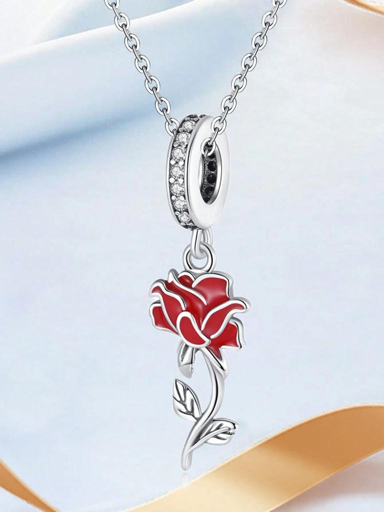 Charms Plata Copper Colors Rose Fresh Flowers Cactus Beads Charm Pendant For Original Bracelet For Women Diy Jewelry Love Gift