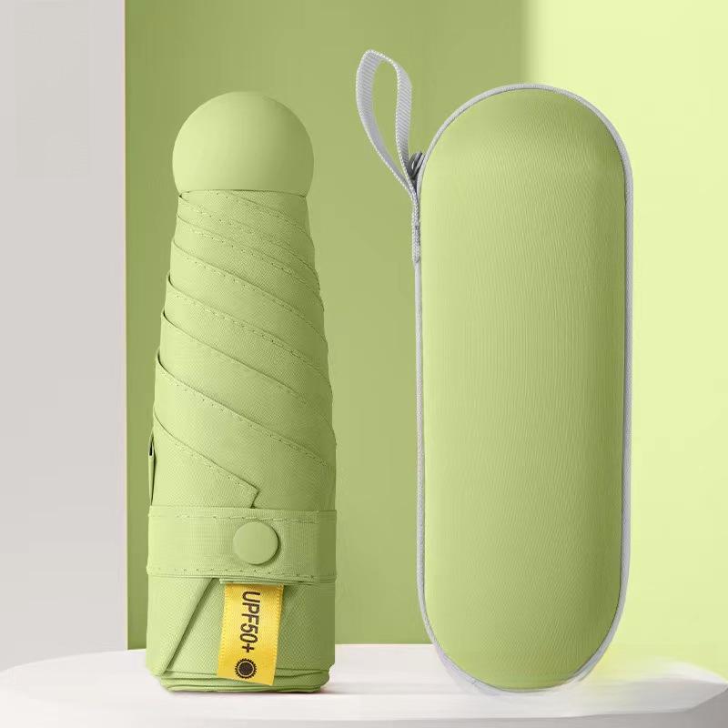 Portable Women's Sun Protection Umbrella - Mini Black Capsule Design