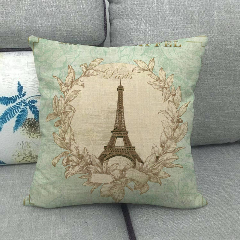 London, Paris Tower, Uk Digital Printing Short Plush Pillow Covers Decorative For Car Sofa Office Cushion Cover Home Goods