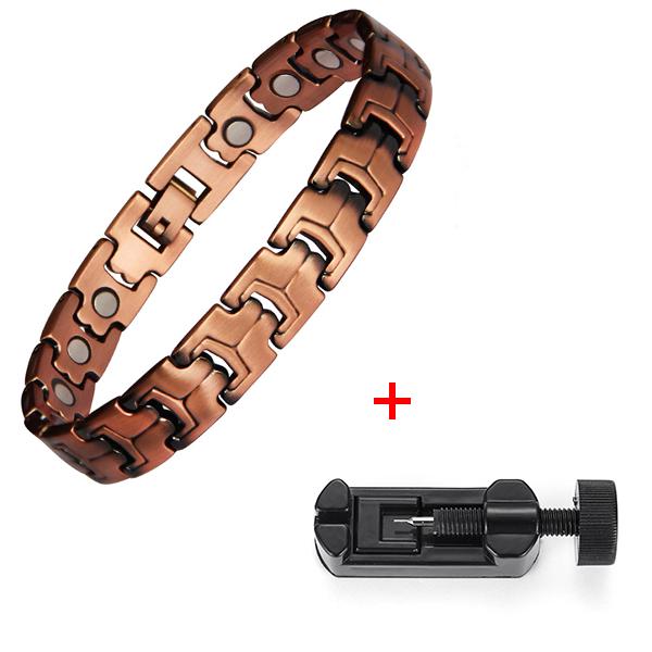 22CMTrendy Pure Copper Magnetic Pain Relief Bracelet for Men Therapy Magnets Bangle Link Chain Women Health Care Jewelry Wholesale